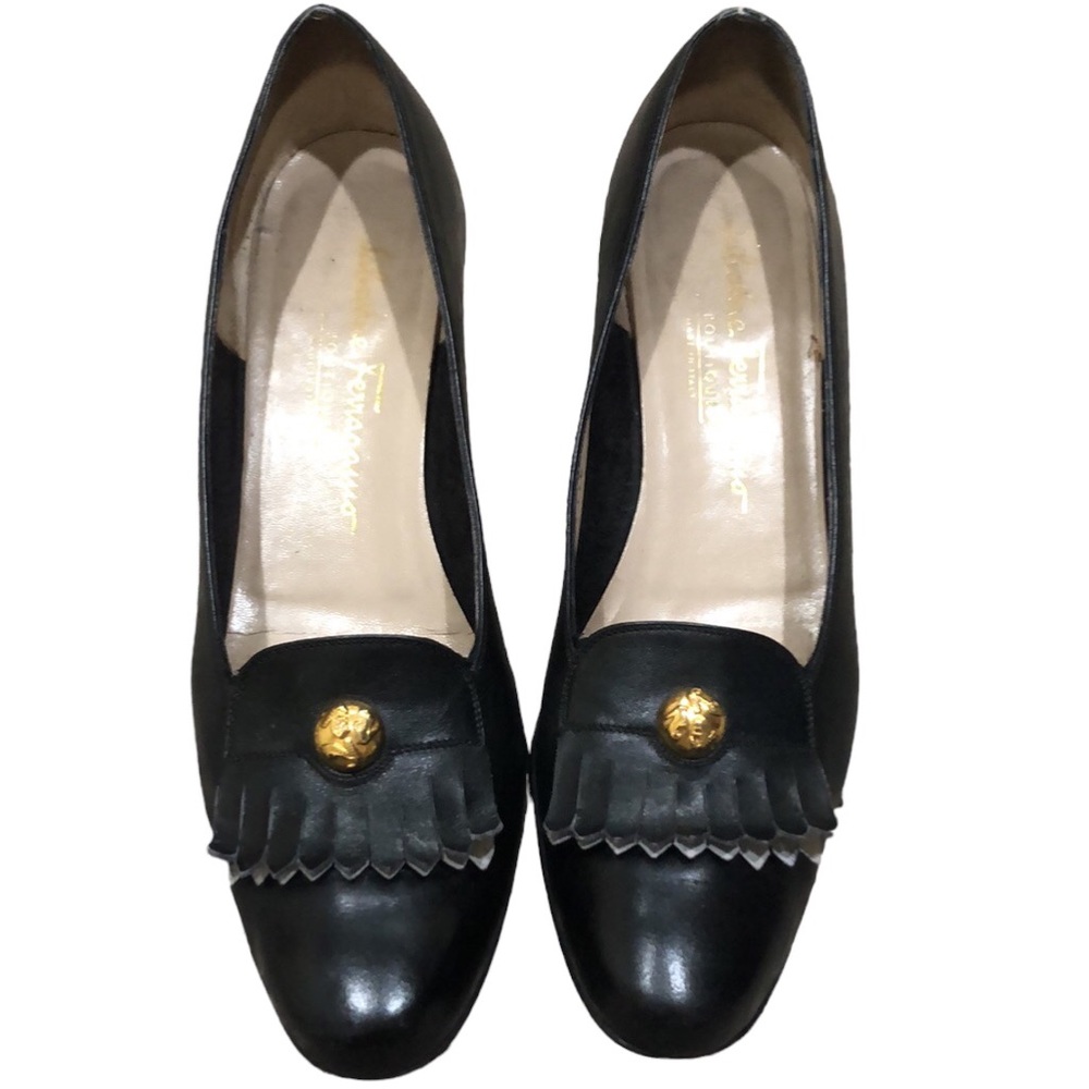 Salvatore Ferragamo Pumps Heeled Loafers Style Size 9A Black